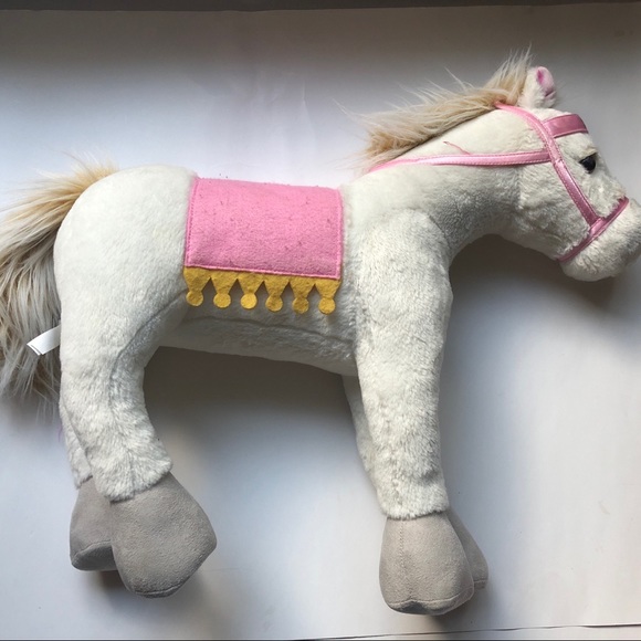 Pottery Barn Kids Plush Toy - White Pony with pink Saddle - 15” - Picture 9 of 13